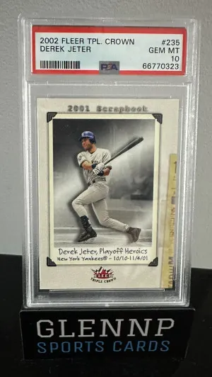 2002 Fleer Triple Crown Derek Jeter PSA 10 front
