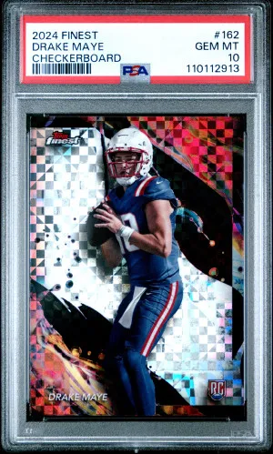 2024 Topps Finest Drake Maye Checkerboard front