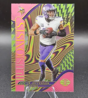 2024 Panini Illusions - Illusionists Justin Jefferson #18 Pink /399 front