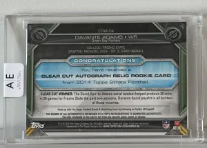 2014 Topps Strata 🏈🔥Davante Adams RC RPA #CCAR-DA Rookie Patch Autograph Auto! back