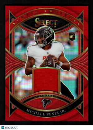 Michael Penix Jr. 2024 Panini Select #RS-MPJ Red Prizm Rookie Patch RC Falcons front