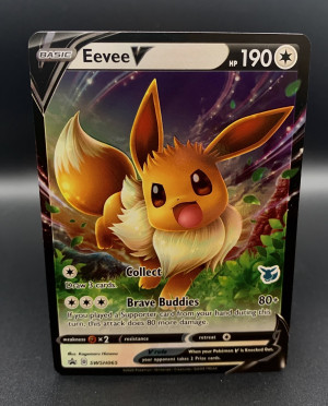 Eevee V SWSH065 Sword & Shield Black Star Promo Holo Stamped front