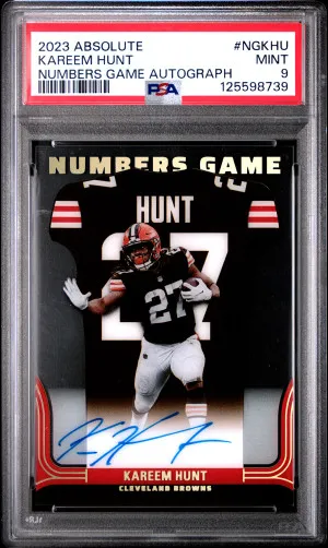 2023 Panini Absolute Numbers Game Autographs Kareem Hunt front