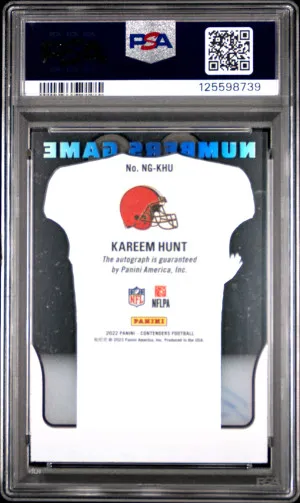 2023 Panini Absolute Numbers Game Autographs Kareem Hunt back