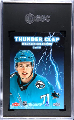 2025 Upper Deck CDD Macklin Celebrini #3 Fleer Ultra Thunder Clap Rookie SGC 9.5 back