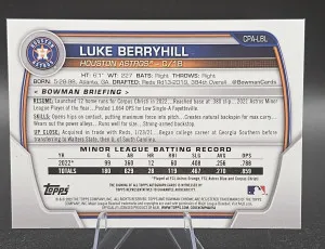 2023 Bowman Chrome Prospect Auto Luke Berryhill #CPA-LBL back