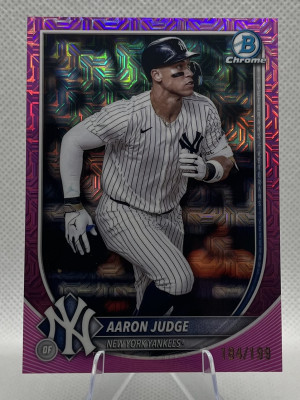 2025 Bowman Chrome Aaron Judge pink mojo /199 front