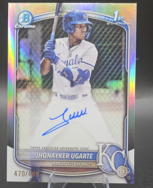 2025 Bowman Chrome Prospect Auto Jhonayker Ugarte /499 front