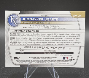 2025 Bowman Chrome Prospect Auto Jhonayker Ugarte /499 back