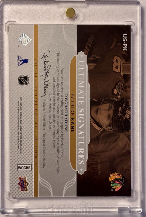 Patrick Kane 2013-14 Upper Deck Ultimate Collection Ultimate Signatures back