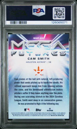 2025 Bowman Mega Box Mega Futures  Cam Smith PSA 10 back