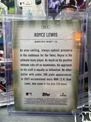 2024 Topps Update ROYCE LEWIS Home Field Advantage SSP #HFA-33 Minnesota Twins back
