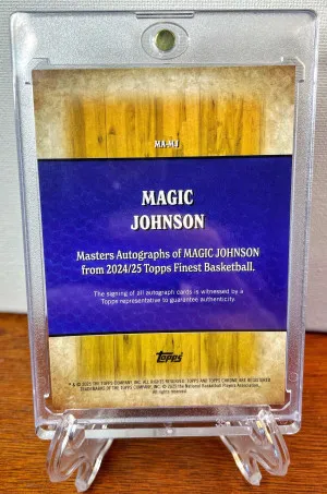 2025 Topps Finest MAGIC JOHNSON Masters Black Refractor AUTO #/25 Lakers #MA-MJ back