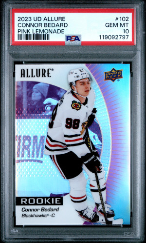 2023 Upper Deck Allure Connor Bedard Pink Lemonade front