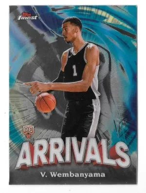 2023-24 FINEST BASKETBALL RC #A-6 VICTOR WEMBANYAMA ARRIVALS ROOKIE CARD,SPURS front