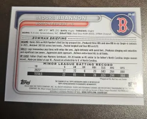 2024 Bowman Chrome Brooks Brannon Autograph #CPA-BB back