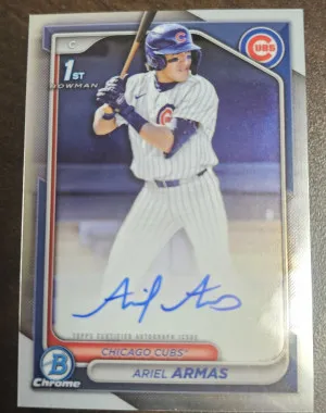 2024 Bowman Draft - Chrome Prospect Autographs #CPA-AA Ariel Armas (AU, RC) front