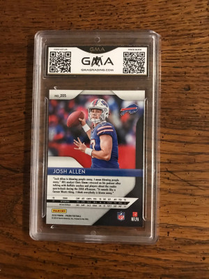 Josh Allen Rookie 2018 Prizm GMA 9 back