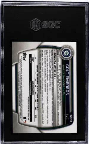 2023 Bowman Draft Sapphire Colt Emerson #BDC-42 Chrome Red SGC 8.5 back