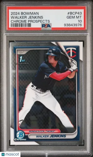 2024 Bowman Chrome Prospects Walker Jenkins #BCP43 PSA 10 front