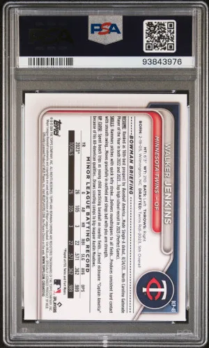 2024 Bowman Chrome Prospects Walker Jenkins #BCP43 PSA 10 back