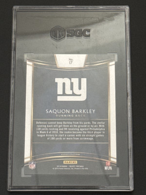 2018 Select Saquon Barkley RC SGC 10 back
