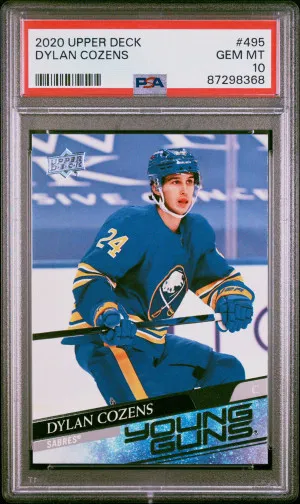 2020-21 Upper Deck Series Two YG #495 Dylan Cozens PSA 10 front
