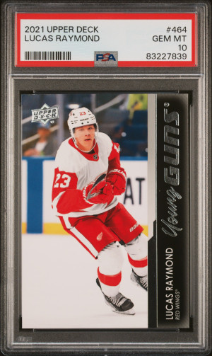 2021-22 Upper Deck Series Two YG #464 Lucas Raymond PSA 10 front