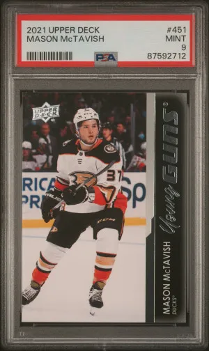 2021-22 Upper Deck Series Two YG #451 Mason McTavish PSA 9 front