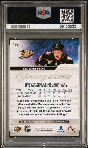 2023 Upper Deck Young Guns Leo Carlsson Outburst back