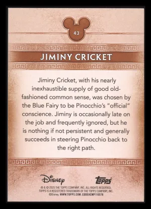 2025 Topps Disney Mint Jiminy Cricket #43 Gold 08/50 back