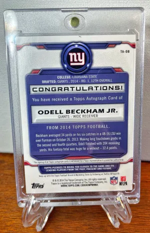 2014 Topps ODELL BECKHAM JR. Rookie Signatures AUTO Giants RC #TA-OB back