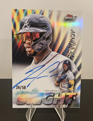 2024 Finest Ronald Acuna JR. Auto Gold Future So Bright /50 Atlanta Braves front