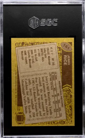 1986 Topps Jerry Rice SGC 6 back