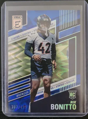 2022 Panini Donruss Elite Nik #198 Bonitto Rookie Status Blue Explosion /499 front