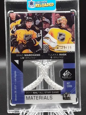 2018-19 SP Game Used Brad Marchand Tuukka Rask #ASNCD-MR All Star Net Cord /35 front