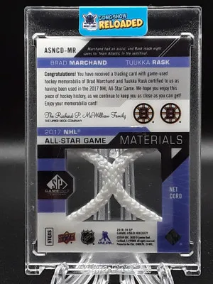 2018-19 SP Game Used Brad Marchand Tuukka Rask #ASNCD-MR All Star Net Cord /35 back