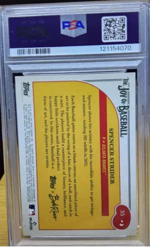 2023 Topps X Bob Ross The Joy Of Baseball Spencer Strider Titanium White back