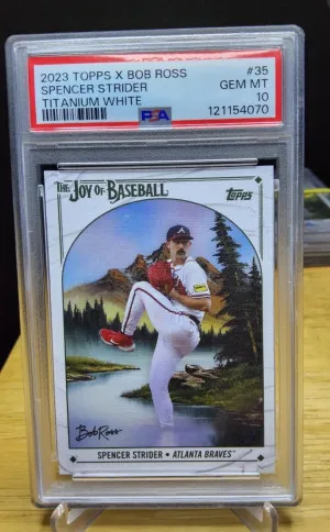 2023 Topps X Bob Ross The Joy Of Baseball Spencer Strider Titanium White front