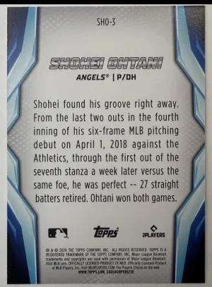 2024 Topps Japan Edition SHOTIME Insert Shohei Ohtani #SHO-3 back