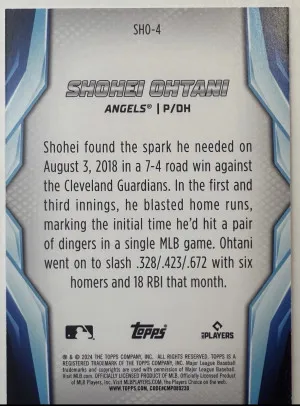 2024 Topps Japan Edition Shohei Ohtani Shotime Insert Angels Dodgers #SHO-4 back
