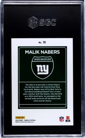 2024 Donruss Malik Nabers Downtown Rookie SGC 9.5 back
