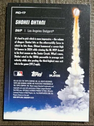 2025 Bowman Chrome Shohei Ohtani Adios Refractor #AD-17 Dodgers back
