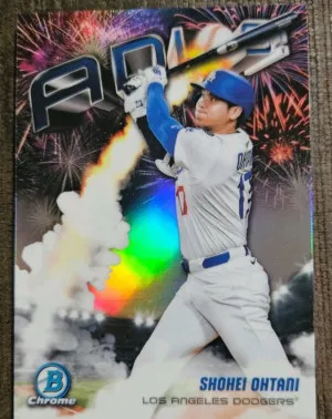 2025 Bowman Chrome Shohei Ohtani Adios Refractor #AD-17 Dodgers front