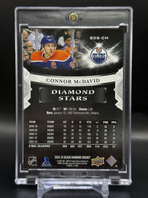 2023-24 Upper Deck Black Diamond Connor McDavid Diamond Stars Purple /49 back