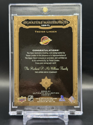 2020-21 Ultimate Collection Trevor Linden Signature Masterpieces Auto back