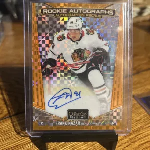 2024/25 Platinum Frank Nazar Orange Checkers Autograph front
