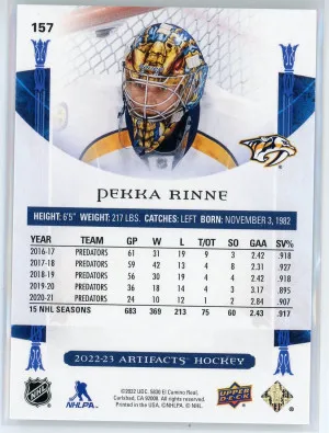 2022-23 Artifacts #157 Pekka Rinne Light Blue 2/85 back