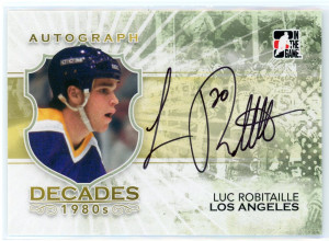2010-11 ITG Decades #A-LRO Luc Robitaille Autograph front
