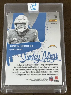 2024 Justin Herbert Optic Sunday Kings back